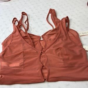 2each Colsie size M, sheer mesh bralette dark pink color new with tag no padding